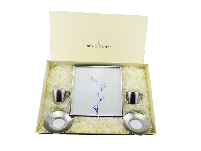 柯夢波丹鉑金 蘭花鉑金紋咖啡杯盤組